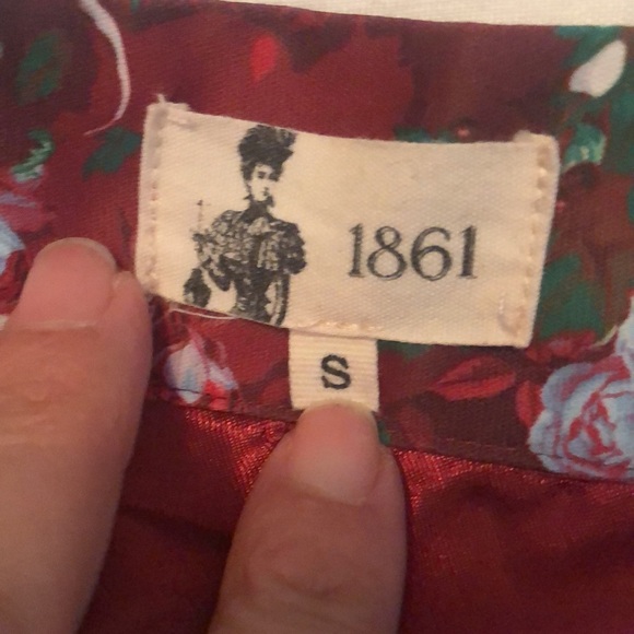 1861 vintage looking long floral print skirt size small - Picture 7 of 10